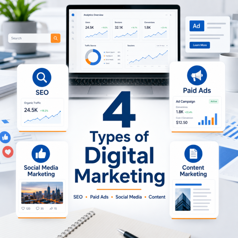 Read more about the article The 4 Types of Digital Marketing Explained for Business Owners
